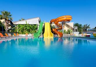 Waterslides at the Golden Odyssey, Kolymbia, Rhodes, Greece.