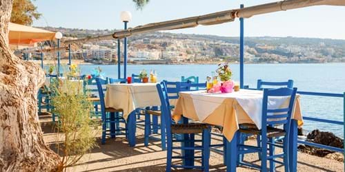 Taverna overlooking Heraklion harbour