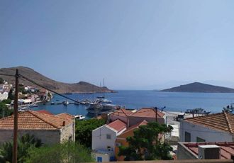 Sea view from two bedroom house at Villa Chrysodomi, Halki, Greece